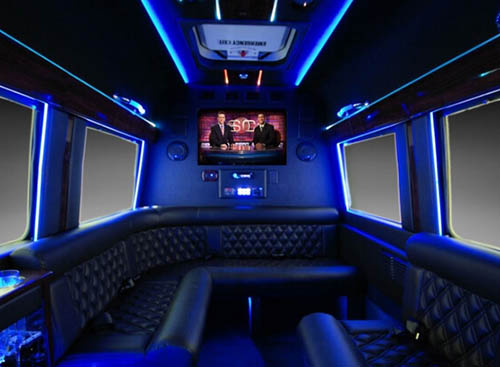 Mercedes Sprinter van rental with ambient lighting